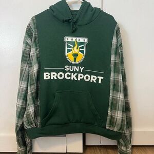 SUNY brockport reworked vintage flannel hoodie